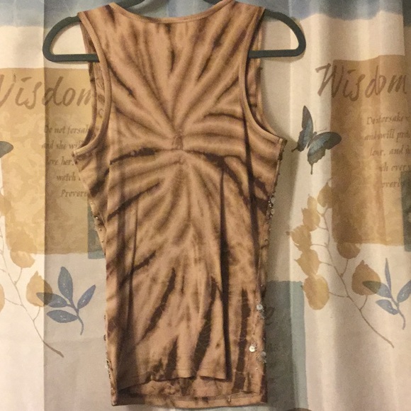 Boston Proper jeweled tank! Tie dyed tank w/detail - Picture 4 of 4